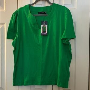 Rafaella Vibrant Green V neck T-shirt